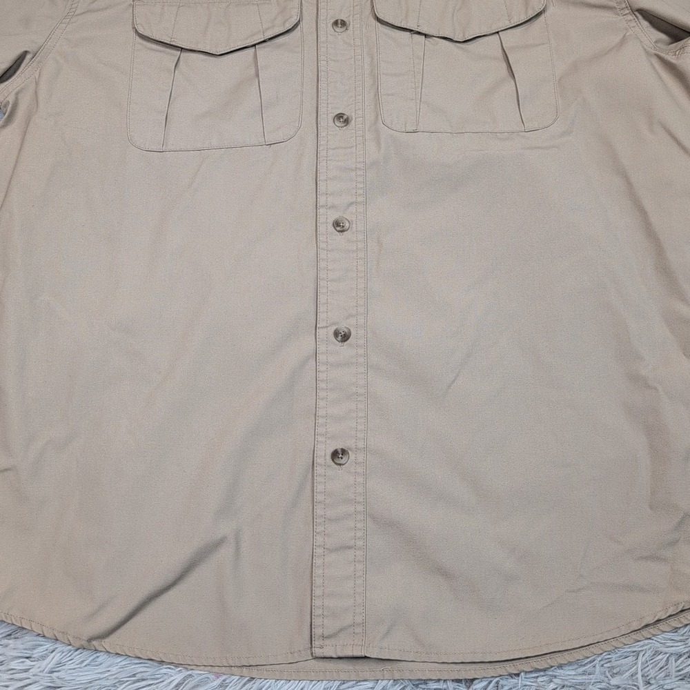 Cabela's Shirt Mens L Biege Button Up Casual Pockets Outdoors Active Uniform - Picture 8 of 10
